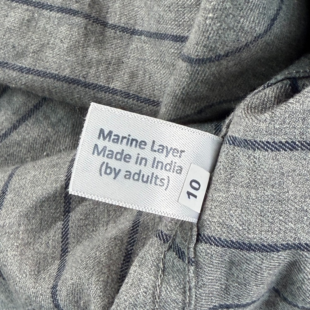 Marine Layer Lipton Shirt Men Larger Grey Blue Stripe Long Sleeve NWT $98 - Picture 10 of 10